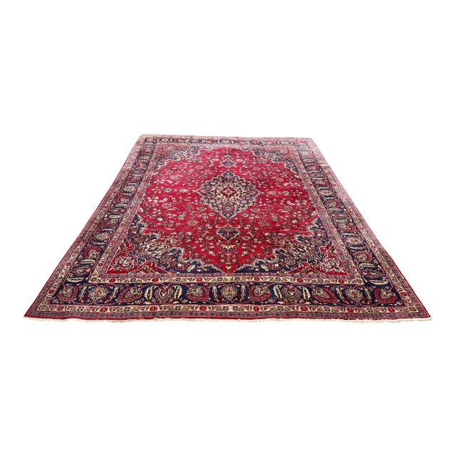 9ft 6in × 12ft 6in Persian Wool Area Rug For Sale