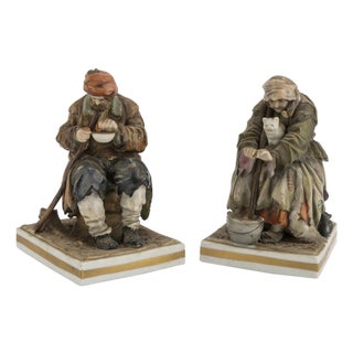 Vintage Porcelain Sculptures by Richard Ginori, Italy, 1950s, Set of 2 For Sale