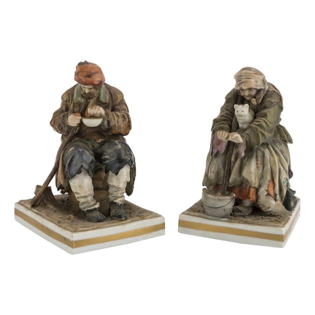 Vintage Porcelain Sculptures by Richard Ginori, Italy, 1950s, Set of 2 For Sale
