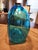 Turquoise Vintage Murano Fent Italy Blue Glass Sculpture Bottle - Signed Leo De Carlo for Oggetti For Sale - Image 8 of 10