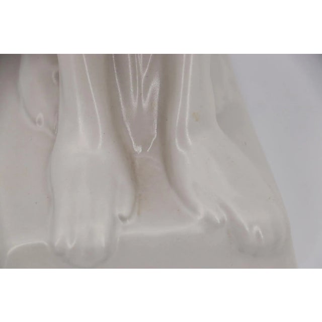 1930s White Art Deco Monkey Figurine, Stoneware, Portuguese For Sale - Image 9 of 12