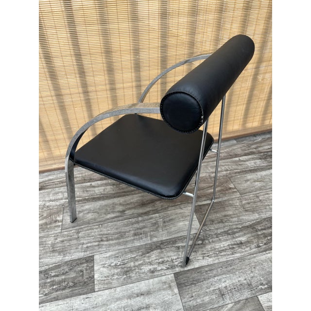 Black 1990s Postmodern Folding Chair in the Rodney Kinsman'd Style. For Sale - Image 8 of 13
