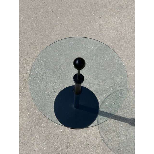 Vintage Flyline Italy Postmodern Glass Side Table For Sale - Image 4 of 12