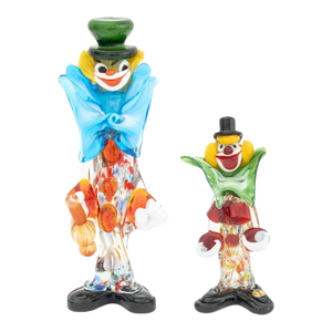 Murano Art Glass Clown Sculptures, 2