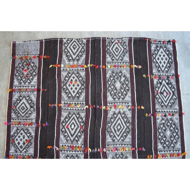 1960s Vintage Primitive Kilim Hand-Woven Rug - 5'2" X 7' For Sale - Image 5 of 9