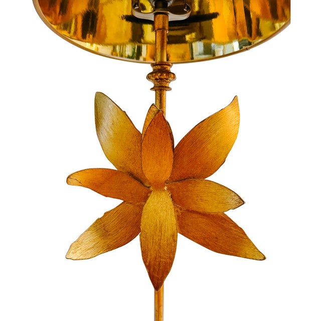 Contemporary Contemporary Tall & Slender Azalea Gold Table Lamps by Lucas McKearn - a Pair For Sale - Image 3 of 17