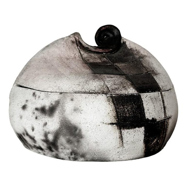 Brown Vintage Raku Ceramic Bowl For Sale - Image 8 of 8