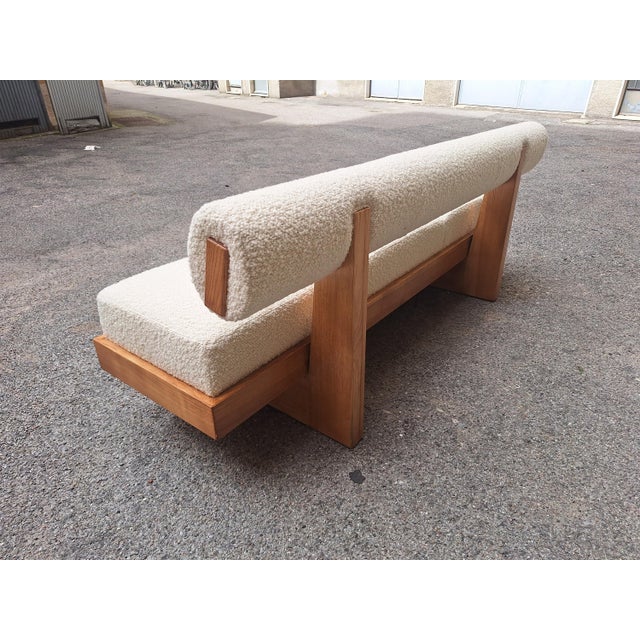 Sofa in Light Wood and White Teddy Bear Bouclé Fabric, 1990s For Sale - Image 10 of 18