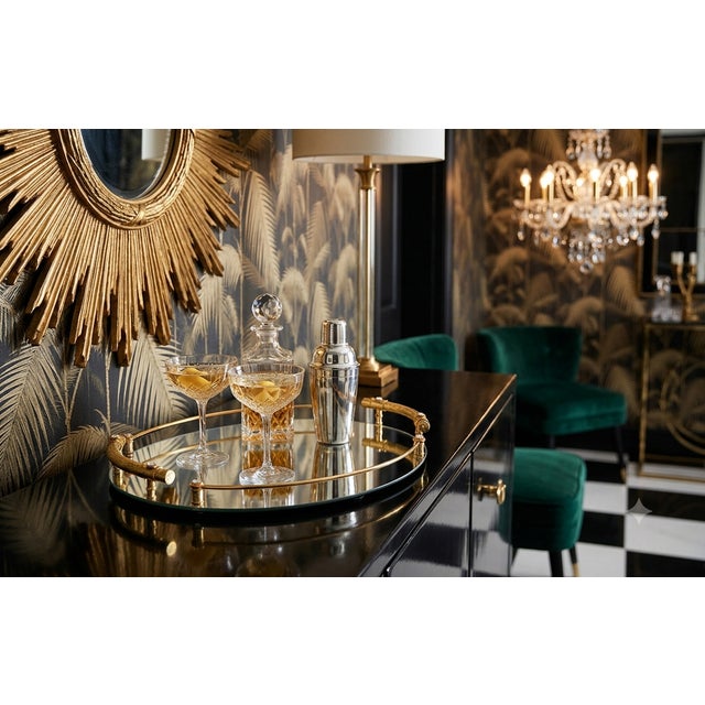 Metal Hollywood Regency 24k Gold-Plated Mirrored Tray from Dimart Milano, Italy, 1980s For Sale - Image 7 of 18