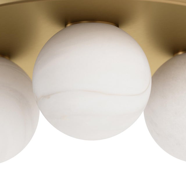 Rhoads Triangular Flush Mount, Natural Brass For Sale In Detroit - Image 6 of 7