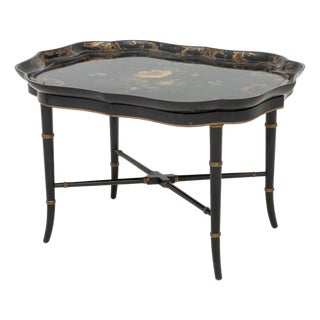 Regency Papier Mache Tray Top Table, Circa 1820 For Sale