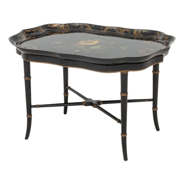 Regency Papier Mache Tray Top Table, Circa 1820 For Sale