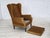 Danish High Back Armchair in Furniture Velour and Oak Wood Legs, 1970s For Sale - Image 4 of 16