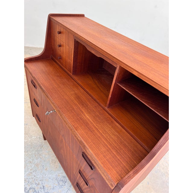 Teak Secretary with Mirror, Denmark For Sale - Image 3 of 11