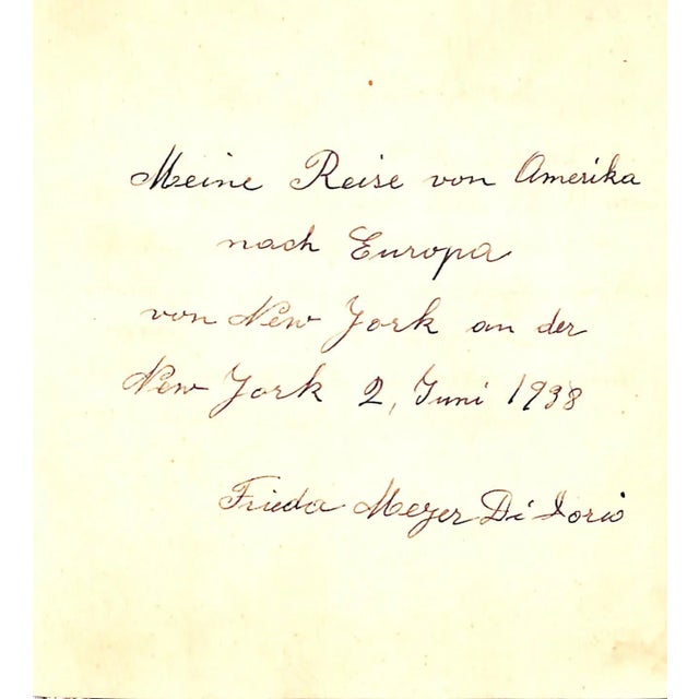 1938 5 1/8" x 4 3/4" charming clothbound booklet for passengers to post entries in. *first 2 pages w/ handwriting, but the...