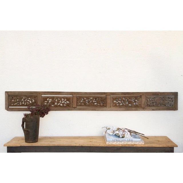 Wood Antique Openwork Floral & Foliate Carving For Sale - Image 7 of 7