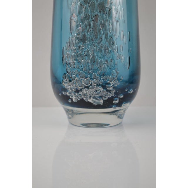 Blue Blue Glass Vase by Heinrich Löffelhardt for Zwiesel, 1970s For Sale - Image 8 of 13