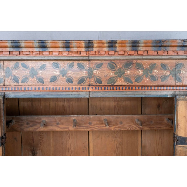 Wood Antique Painted Armoire For Sale - Image 7 of 16