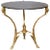 French Round Bronze Gueridon Style Table Rams Heads and Feet With Granite Top For Sale