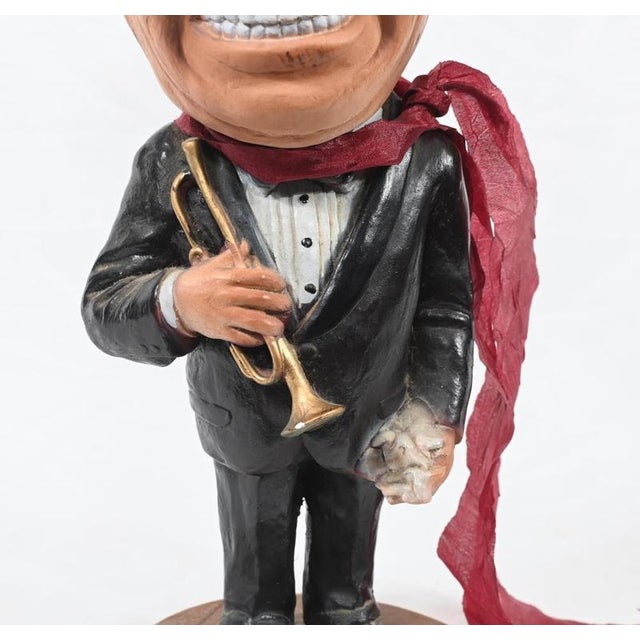 Unusual of Louis Armstrong the world famous jazz musician and singer This is sculptured in terracotta and good quality in...