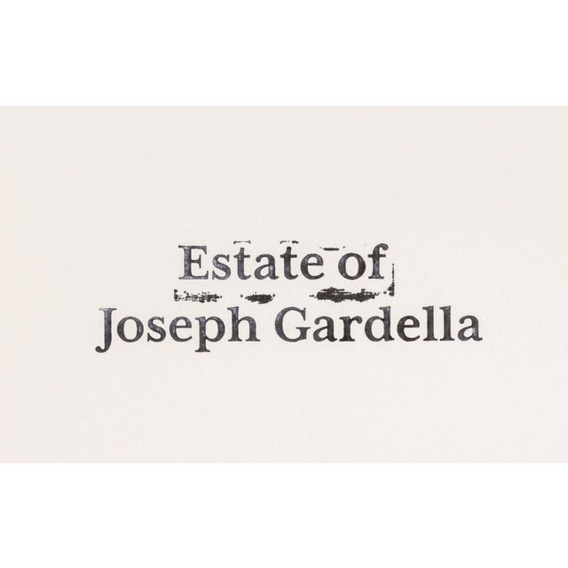 Ink Blue Joseph Lawrence Gardella Geometric Mixed Media For Sale - Image 8 of 8