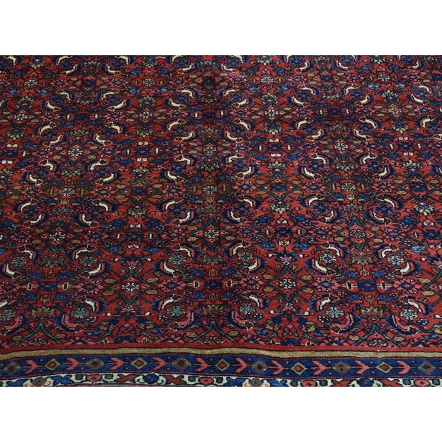 Red 1920 Vintage Persian Bidjar Full Pile Rug For Sale - Image 8 of 13