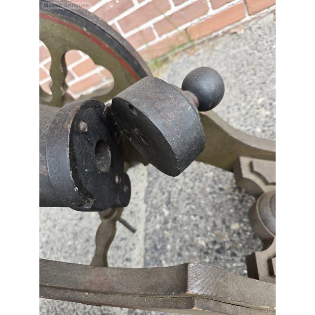 Mid 19th Century Large Antique 19th Folk Art Handmade Wood Canon in Old Original Paint For Sale - Image 5 of 9