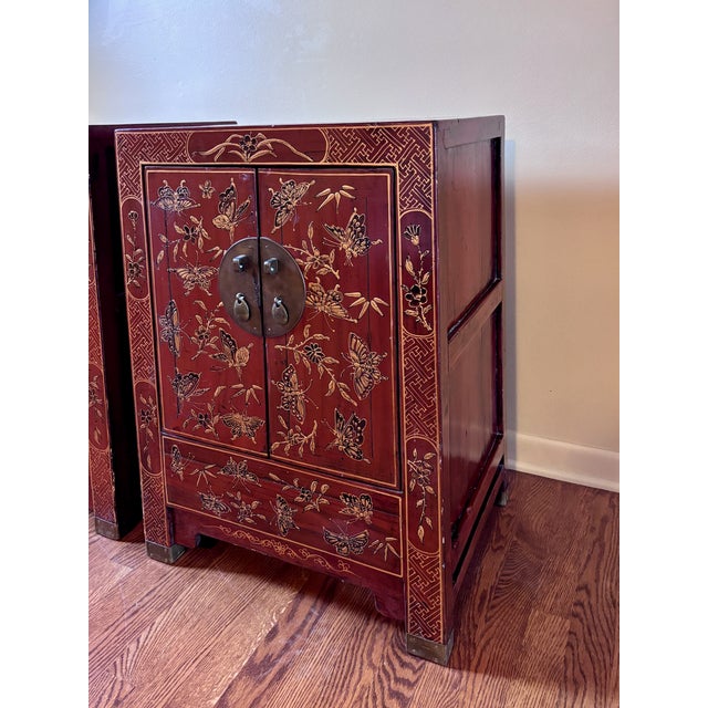 Early 20th Century Pair of Chinese Chests (Bedside Tables) From Estate of Tony Duquette For Sale In Chicago - Image 6 of 15