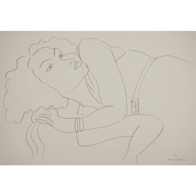 Henri Matisse (1869-1954) (after) Woman with Curly Hair Lithograph after a drawing by the artist Signed in the plate On...