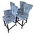 Modern Regal Blue & Ivory Damask Bohemian Lotus Flower Design Counter Stools Set of 4 For Sale - Image 10 of 10