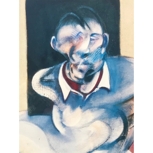 Blue 1980s Francis Bacon Study for Self Portrait Poster, Framed For Sale - Image 8 of 10