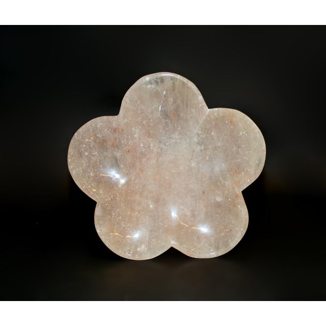 Strawberry Rock Crystal Peach Blossom Plate Gemstone Plate For Sale In Los Angeles - Image 6 of 11