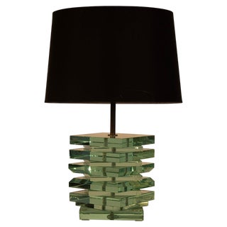 Cut Glass Table Lamp, 1950s For Sale