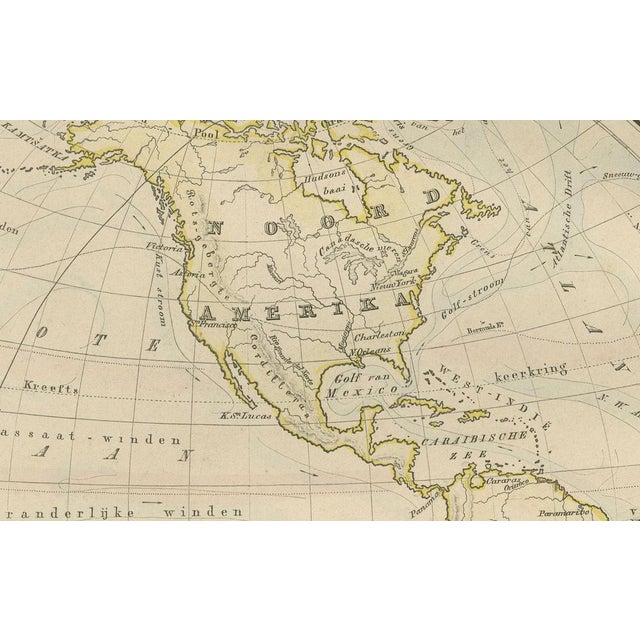 Double Hemisphere World Map from the Nieuwe Hand-Atlas, 1876 For Sale - Image 3 of 13