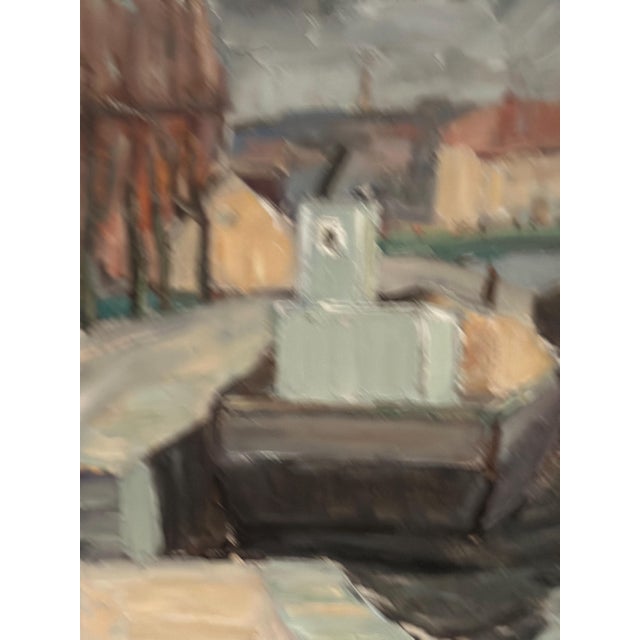 Georg Andersson, Harbour, 1960s, Oil Painting on Canvas, Framed For Sale - Image 8 of 12
