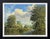 English Countryside Oil Painting with Thatched Cottage, River & Cows Grazing 1985 Circa For Sale