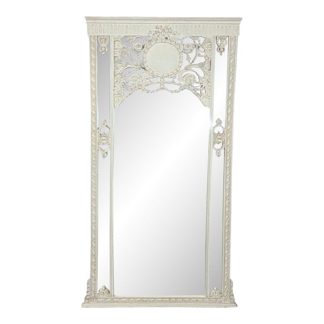 Monumental European Antique Carved Mirror For Sale