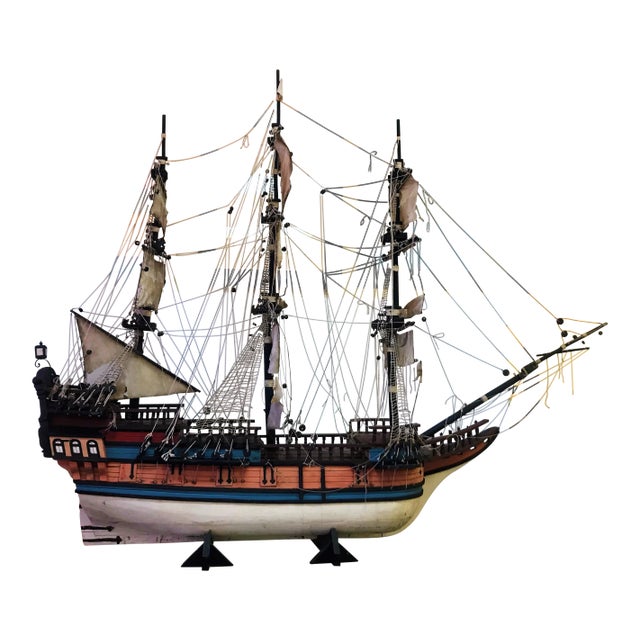 Large Scale Antique Model Ship Circa Early 1900s For Sale