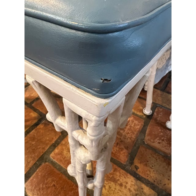 White Chinese Chippendale Bamboo Patio Set by Kessler For Sale - Image 16 of 18