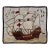 Pictorial Antique American Hooked Rug With Knights Templar Ship at the Sea Antique American Hooke 2'4"x2'11" For Sale