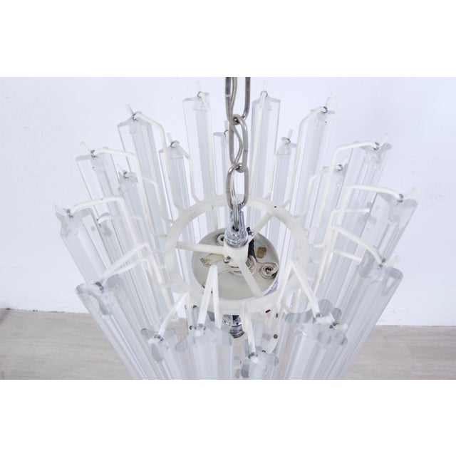 White Murano Glass Chandelier from Venini, 1970s For Sale - Image 8 of 17