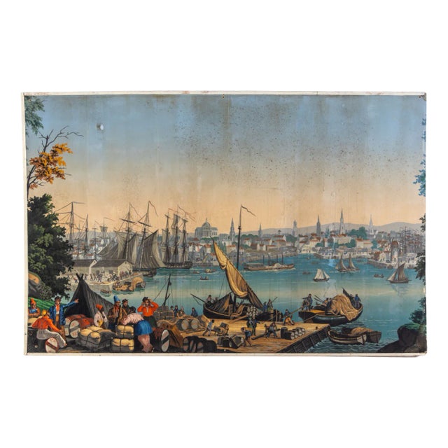 Boston Harbor from Views of North America from Zuber Et Cie, France For Sale