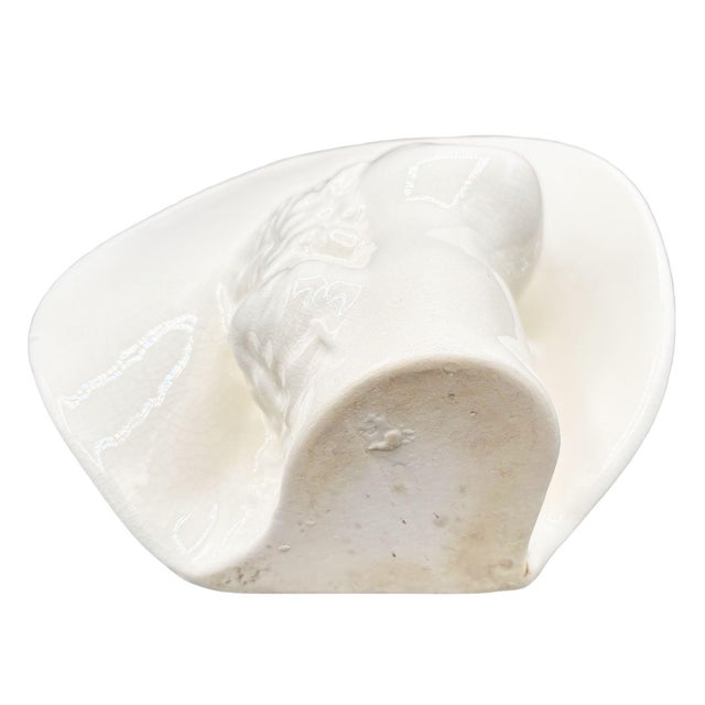 Ceramic 1930s Large Art Deco Hat Lady Bust White Ceramic Planter by Royal Haeger For Sale - Image 7 of 9