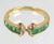 18K Gold, Sapphire, Emerald & Diamond Ring, 1990s For Sale - Image 4 of 4