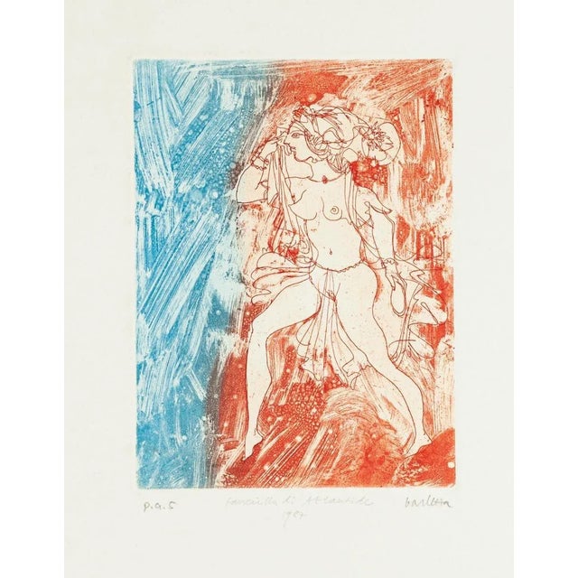 Atlantic Girl is an original etching, realized by Sergio Barletta, hand-signed. In very good conditions. Here the artwork...