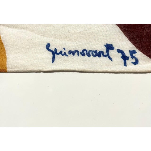 Josep Guinovart Bertrán, Bold Abstract Latin American Screenprint Scarf Textile Art Print Josep Guinovart For Sale - Image 4 of 10