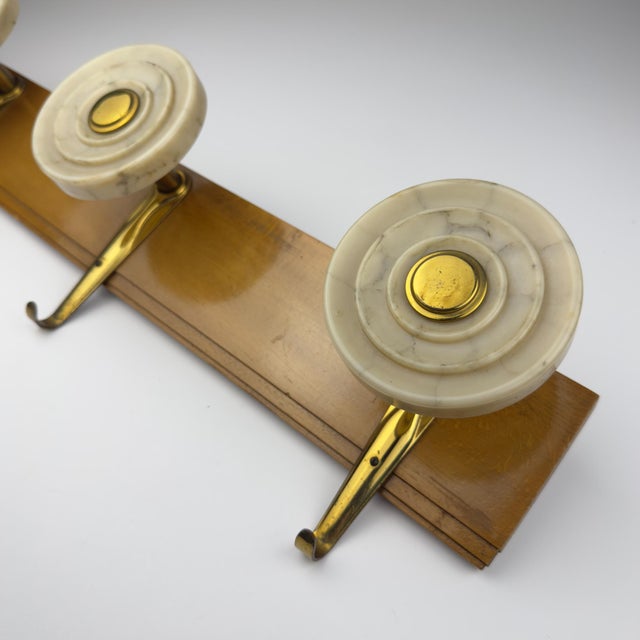 Metal Vintage Art Deco Style Brass and Bakelite Hanger, Italy, 1950s For Sale - Image 7 of 18