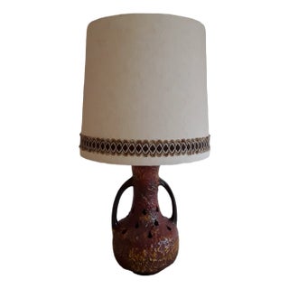 Large Ceramic Table Lamp in Fat Lava Style, 1970s For Sale