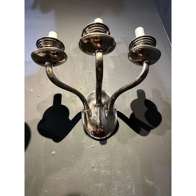 Edward F. Caldwell & Co. 1920’s Caldwell 3 Lights Sconces - a Pair For Sale - Image 4 of 7