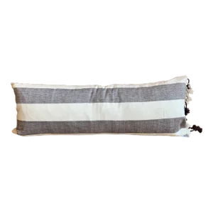 Long Lumbar Decorative Pillow in Black & White Stripe